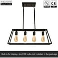 thumbnail image 6 of GZBtech Kitchen Island Linear Pendant Light 4 Lights Simple Black Linear Chandelier Hanging Light Fixture for Dining Room 53.15'' Height Adjustable, 6 of 6