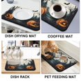 thumbnail image 4 of Halloween Dish Drying Mat Halloween Full Moon Evil Pumpkin Scary Night Coffee Bar Mat Absorbent Heat Resistant 18x24 Inch Dry Pad for Coffee Machine Dish Rack, 4 of 7
