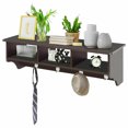 thumbnail image 1 of Gymax 31.5''L Hallway Coat Rack Storage Shelf Wall Mount Cubby Organizer Entryway w/Hooks, 1 of 9