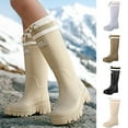 thumbnail image 6 of Rain Boots for Women Waterproof Rubber Platform High Heels Knee High Tall Rainboots Garden Mud Shoes, 6 of 8