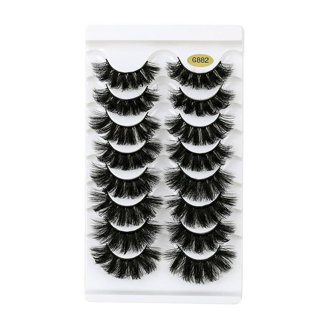 Pestañas de volumen 8, pares de pestañas postizas finas, pestañas largas 8D, pestañas de ojo de gato, paquetes múltiples, pestañas postizas gruesas y dramáticas de visón