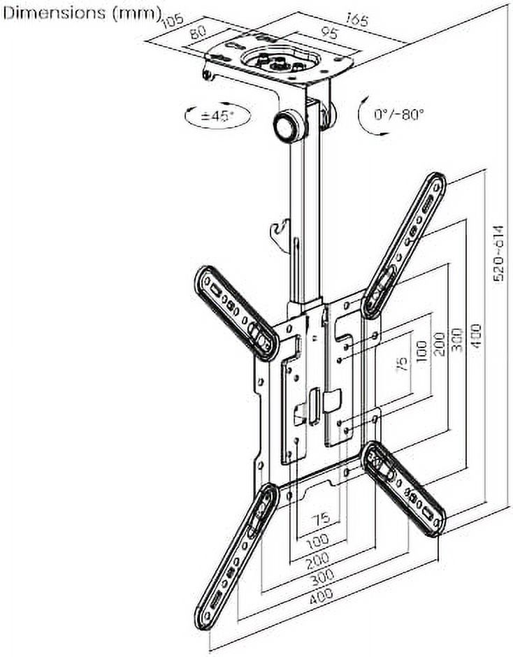 Impact Mounts Folding Ceiling Tv Mount Bracket LCD Led Great for Rvs Motor Homes for 17-55" Screens