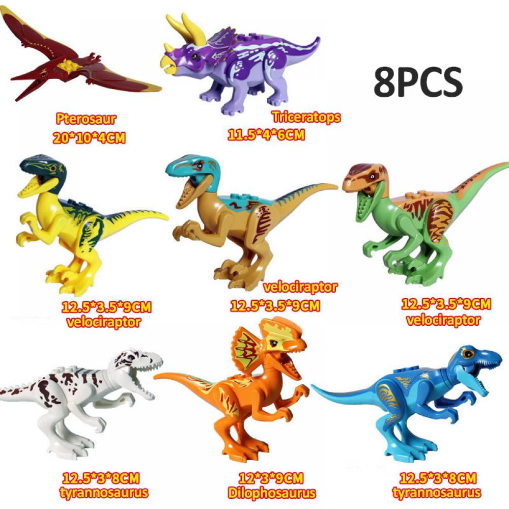 Dinosaur Building Blocks Figures ABS Educational Gift for Kids 8PCS Dinos Toy 