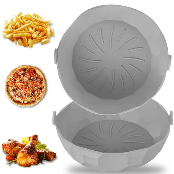 Lieonvis 2-Pack Air Fryer Silicone Pots,7.87inch Reusable Air Fryer Silicone Basket Heat Resistant Easy Cleaning,Air Fryer Silicone Liners,Food Grade Silicone BPA Free