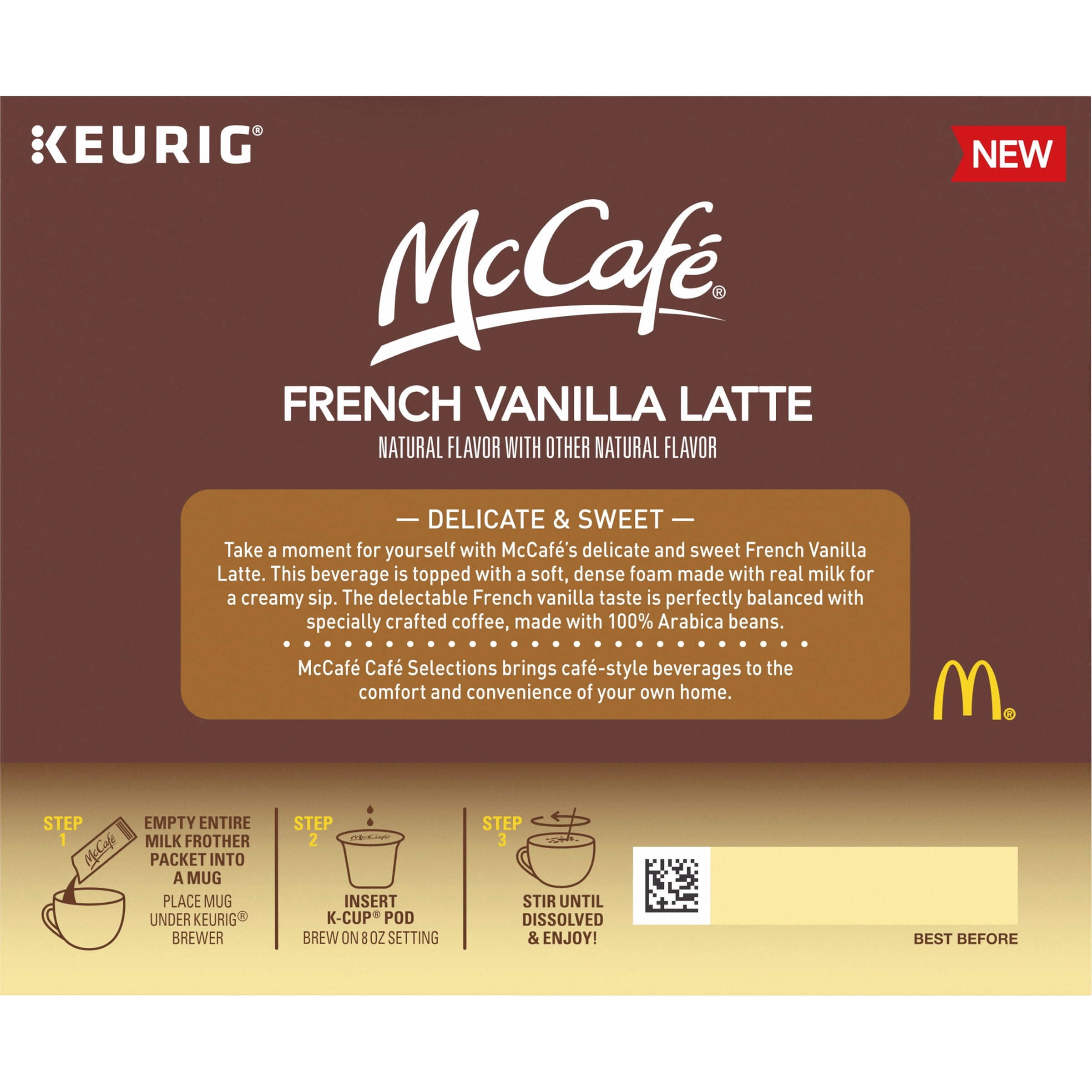 McCafe, ICED One Step French Vanilla Latte K-Cup Coffee Pods, 10 Count 