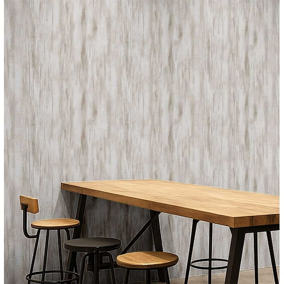 S4Sassy Driftwood Texture Wallpaper - Commercial Space Wall Covering, 25" X 120" Self-Adhesive Plain Vinyl Wallpaper, Decorative Walls Wrap, Easy Diy Wall Covering For Retail, Office Spaces - Gray
