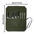 thumbnail image 2 of Maoww Canvas Cutlery Roll Case Portable Professional Reusable Washable Rolling Foldable Home Restaurant Cooking Tool Holder Green, 2 of 8