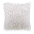 thumbnail image 2 of Phantoscope Designer's Choice Decorative Throw Pillow Set, Fluffy Faux Fur & Pom Pom Velvet Bundle, for Sofa Couch Bedroom, 18" x 18", Off White Fur and Orange Velvet, 2 Pack, 2 of 7