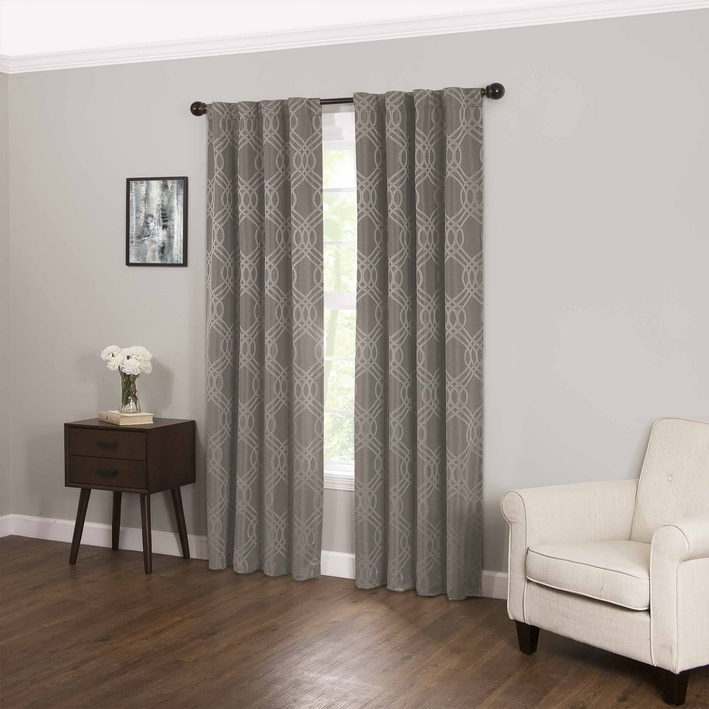 Eclipse Zana Trellis Fashion Blackout Curtain Panel, 40" x 84", Gray