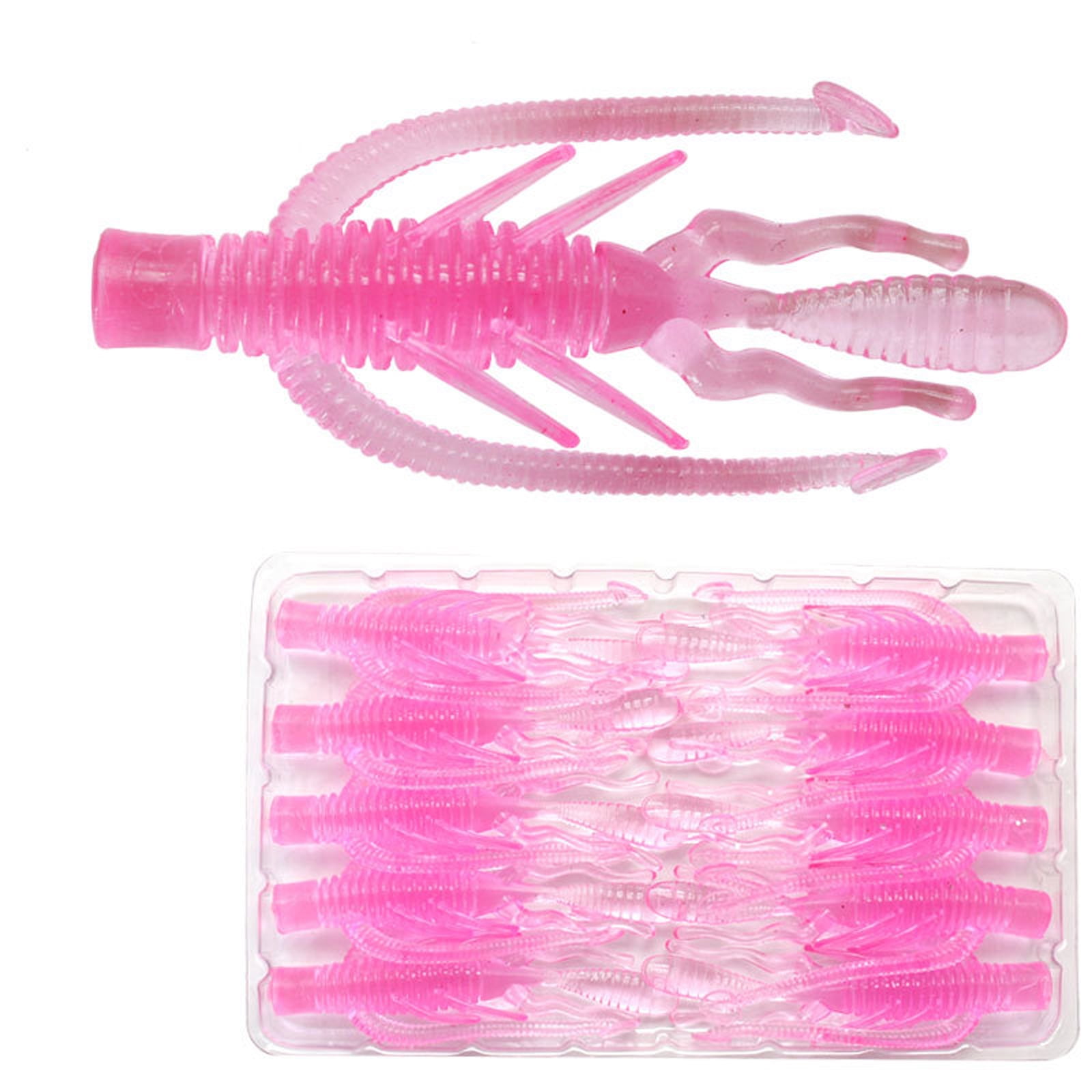 QLUEWX 10PCS Floating Shrimp Soft Lures Pink Scented High Elastic Crawfish Bait 2.5in Artificial Fishing Soft Baits Freshwater Saltwater Tackle Gift for Anglers