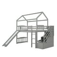 thumbnail image 6 of Clearance! Twin Loft Bed with Two Drawers and Slide, House Bed with Slide,Gray, 6 of 9