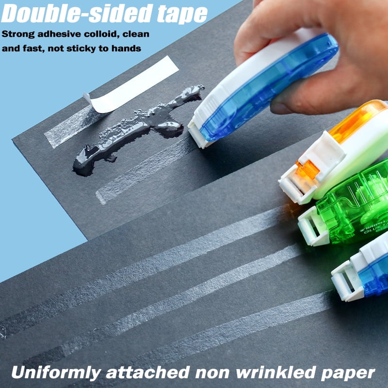 OIAGLH 4pcs Dispenser Scrapbooking Double Sided Durable Office Card Making  Photo Album Random Color School Glue Roller Adhesive Tape 