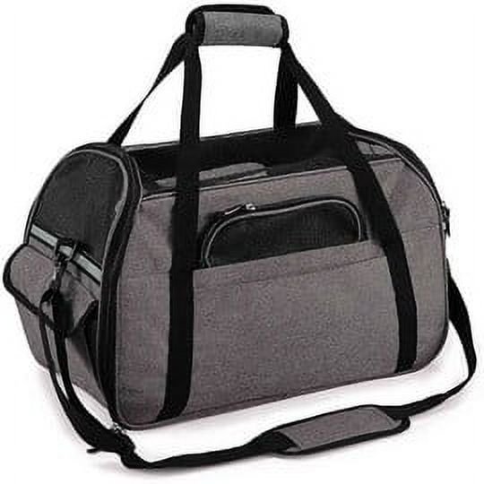 Sac De Transport Pour Chat Chien Sac Bandoulière Respirant Pour Petit Animal De Compagnie Transporteur Souple Léger Cómodo Pour Voyage En Voiture Train Avion(Gris, M-43x23x29cm)