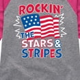 thumbnail image 3 of Instant Message - Rockin The Stars And Stripes - Toddler & Youth Girls Raglan Graphic T-Shirt, 3 of 6