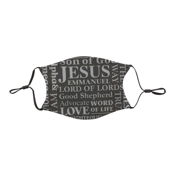 Names Inspirational Grey One Size Cloth Fabric Fashion Face Covering Mask