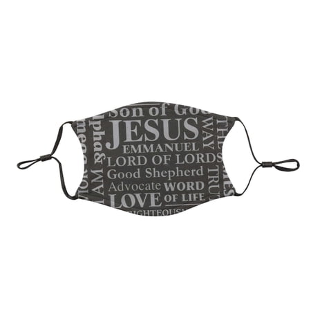 Names Inspirational Grey One Size Cloth Fabric Fashion Face Covering Mask