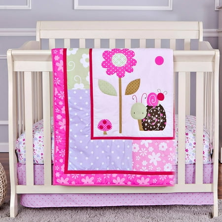 Dream On Me Spring Time 2-Piece Reversible Portable Crib Bedding Set