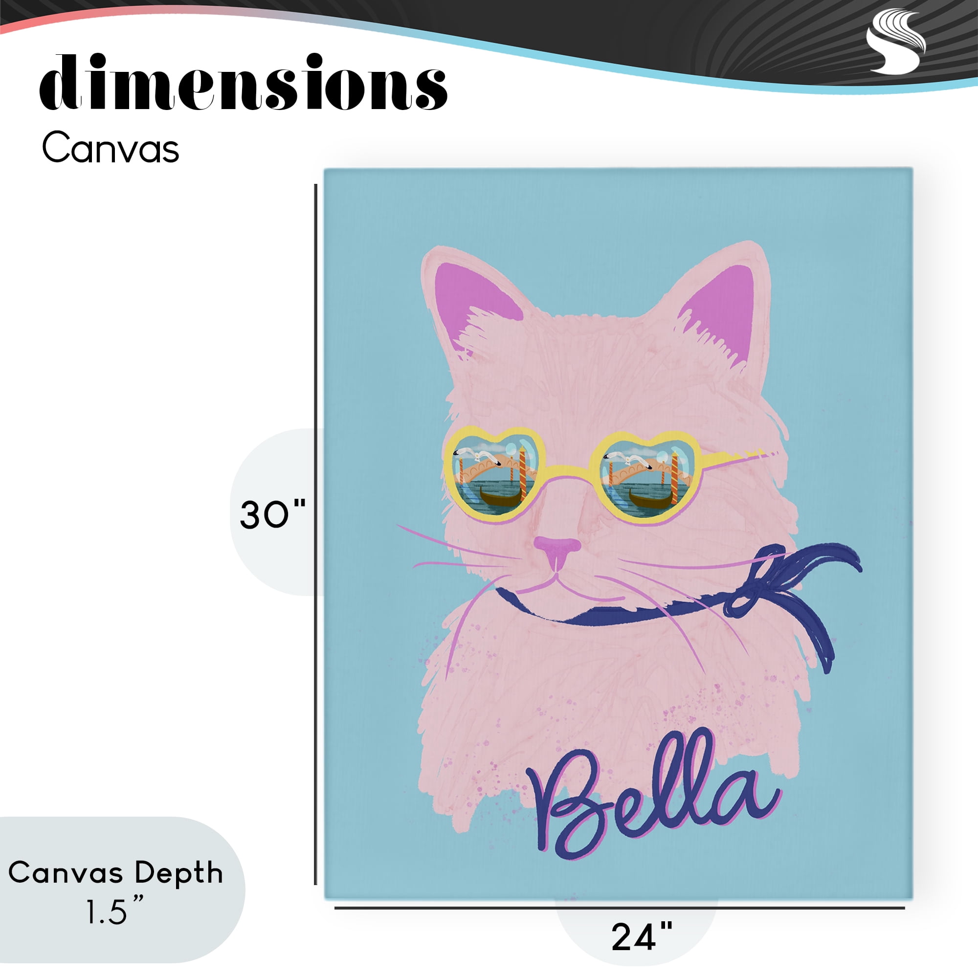 Stupell Industries Cool Cat Bella Canvas Wall Art, design by Steffanie Pisula