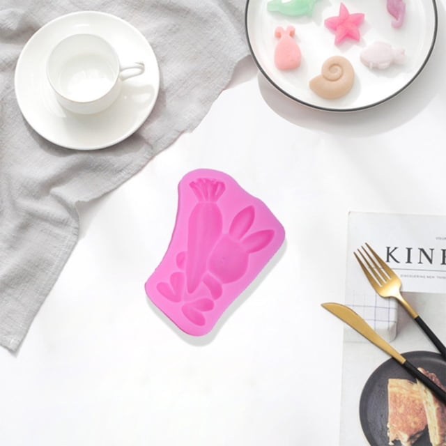 Iodue Cake Mould Rabbit Carrot Silicone Mould Fondant Cake Chocolate Cookie Decorating Mould Cake Tools