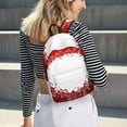 thumbnail image 5 of Vsdgher Winter Christmas Snowflake Print Canvas Backpack Travel Rucksack Unisex Knapsack 15.7/17.7Inch Laptop Backpack for Work,College-Medium, 5 of 5