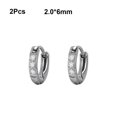 thumbnail image 3 of Qarigey 2 uds pendientes de aro colgante de acero inoxidable accesorios de joyería de boda aros redondos esposa hermana presente moda Ropa, zapatos y accesorios Miscelánea 2.0*6mm plata Qarigey AP016826-01, 3 of 6