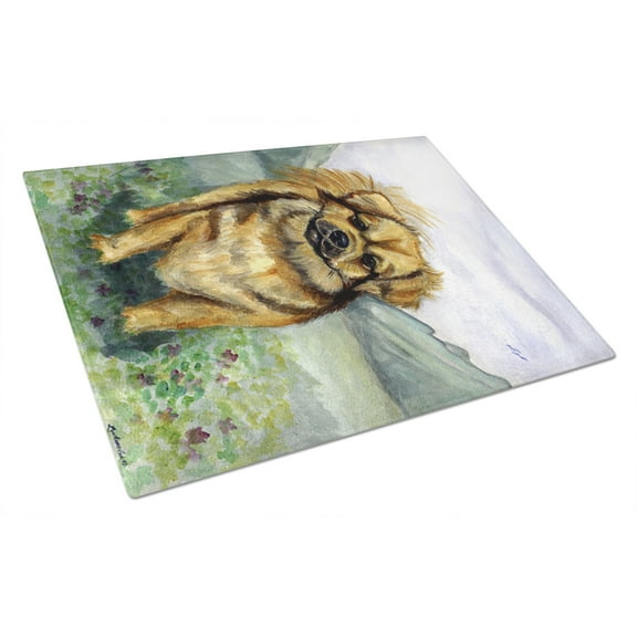 Caroline's Treasures Tibetan Spaniel Glass Cutting Board Large