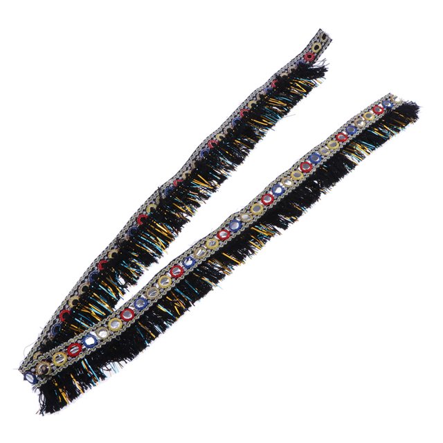 1 Yard Cinta de Jarquard con Franjas Coloridas Ribete de Costura Apliques Estilo Negro Sunnimix Ribete de jacquard