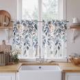 thumbnail image 2 of Christmas Kitchen Curtains, Blue Poinsettia Eucalyptus Snowflake Winter Light Filtering Window Curtain Panels, 2Pcs Rod Pocket Window Treatments Set for RV Dining Room Study Room 42x45 Inches, 2 of 9
