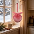 thumbnail image 4 of Eolstice Velvet Covered Christmas Ball Ornament, With Delicate Bow, Festive Tree Hanging Decoration, Holiday Embellishment Accent, Indoor Christmas Decor, 4 of 6
