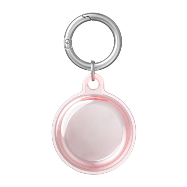 Funda protectora de TPU transparente para AirTags Finder Rosa claro