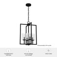 thumbnail image 7 of Hunter - Kerrison 4-light Natural Black Iron, Medium Size Pendant Light, Dimmable, Rectangle Shaped, for Bedrooms, Dining, Living Rooms - 19538, 7 of 7