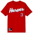 thumbnail image 7 of MLBPA Bryce Harper 3 Adult Red Crew Neck Short Sleeve T-shirt-Medium, 7 of 7