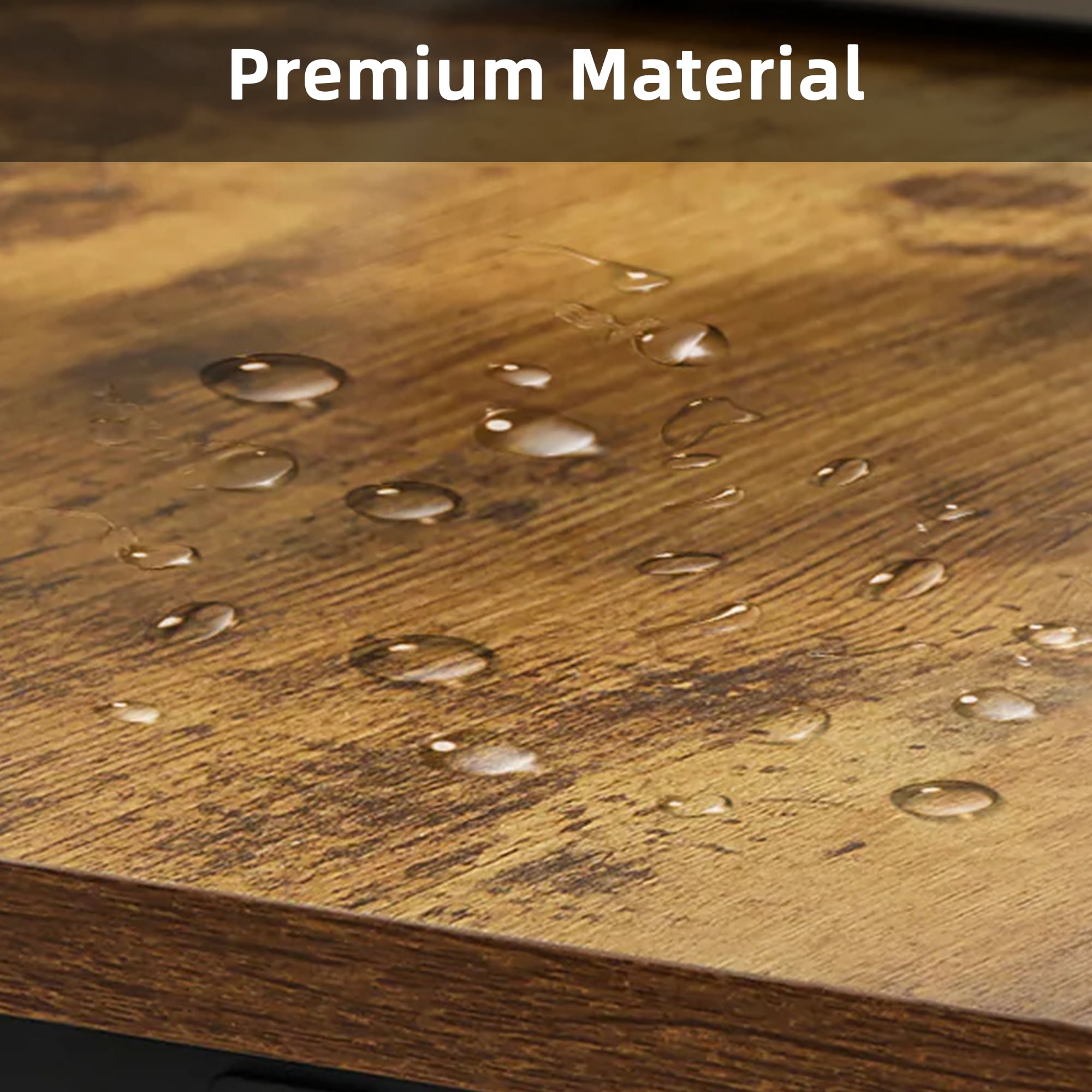 MAYEERTY Office Computer Desk, Fabric Storage Bag, Sturdy Steel Frame & Wooden Tabletop