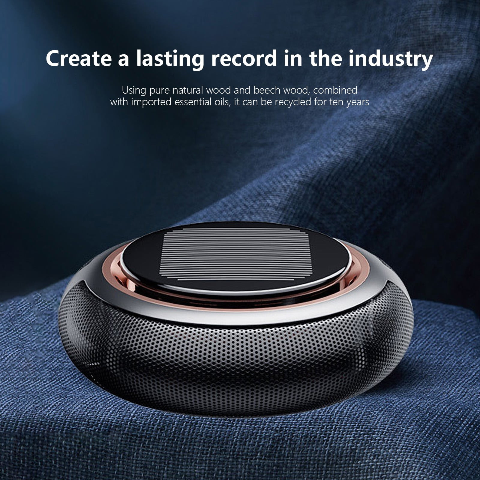 Solar Car Air Freshener - Rotating Aromatherapy Diffuser Vent Clip - Universal Portable Fragrance Dispenser for Fresh Car Interior