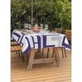 thumbnail image 3 of Outdoor Tablecloth with Umbrella Hole for Patio/Picnic/Party/Camping, Modern Geometric Blue Waterproof Table Cloth Rectangle Table Cover Washable, Abstract Minimalist Artwork Lines (60"x 120"), 3 of 8