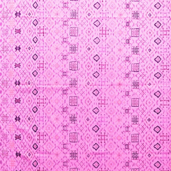 Ahgly Company Indoor Square Solid Pink Modern Area Rugs, 4' Square