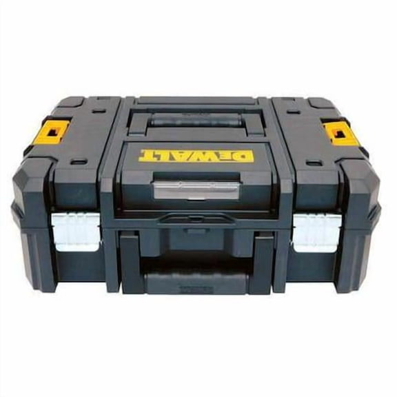 Dewalt TSTAK II Flat Top Tool Box, Plastic, Black, 17 in W x 13 in D x 6 in H