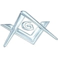 thumbnail image 2 of Mason Masonic Chrome Silver Decal Emblem 3D Sticker car Bike 2.5" Flexible, 2 of 3