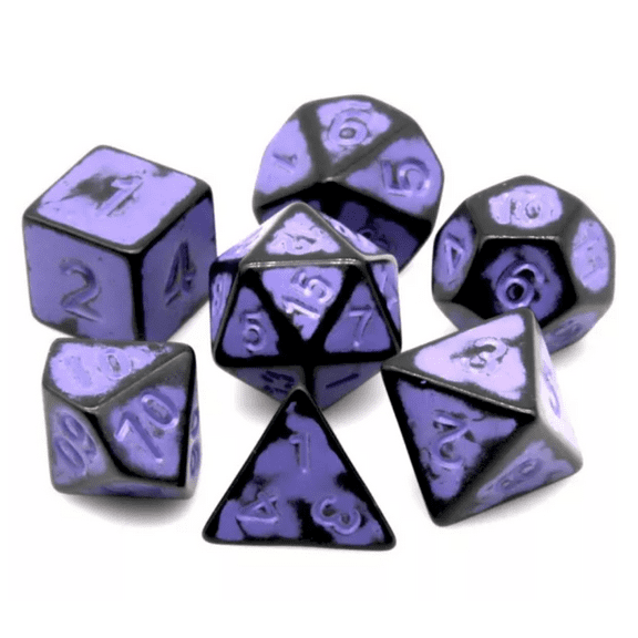 Graffiti Purple DnD Dice Set | Dungeons and Dragons | 7 Dice RPG Polyhedral Set d20