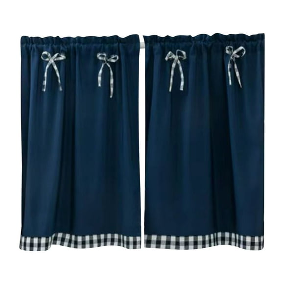 Small Window Curtains,Window Curtain Rod Style Bowknot Short Curtains Kitchen Curtains Drift Window Student Bed Curtains Kitchen Window Curtains,Window Curtains for Bedroom
