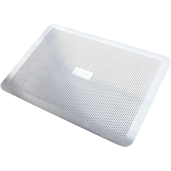 shiyou-- Perforated Baking Sheet Without Rim - Flat Perforated Aluminium Baking Sheet - 30 x 40 cm - Made in France, Silver