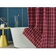 thumbnail image 5 of Textured Fabric Shower Curtain 72" X 72", Burgundy Checkered Printed Bathroom Curtain, Machine Washable, 5 of 5
