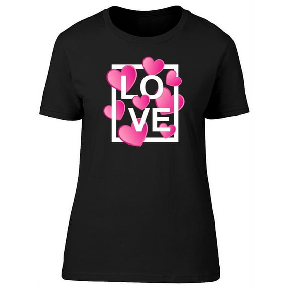 Love Word With Hearts Inside T-Shirt Women -Image by Shutterstock, Female Small