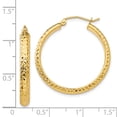 thumbnail image 4 of 14K Yellow Gold Earring Hoop Women'S 28 mm Diamond-Cut 3.5X28Mm Hollow Earrings, 4 of 4