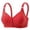 Red(Bra), variant on Women's Front Closure Bra Plus Size Wirefree Full Coverage Bralette, Soft Printed Comfort Bra with Adjustable Straps