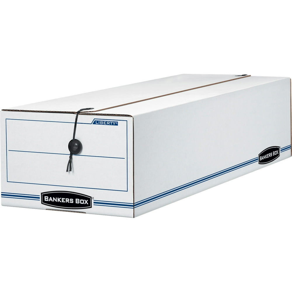 Bankers Box Liberty Check and Form Boxes, White, Blue, 12 / Carton