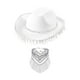 thumbnail image 3 of Sombrero con Flecos de Vaquero Occidental, Conjunto de Bandana, Sombrero con Flecos de Diamantes de Imitación, Sombrero de Jazz para Hombres Y Mujeres Blanco Fernando Sombrero de vaquero con pañuelo, 3 of 7