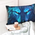 thumbnail image 4 of Yiaed Futuristic Blue Light Wolf Print Brushed Microfiber Envelope Pillowcases, Standard,Envelope Closure Pillow Cases(No pillow core)-16"x24", 4 of 6