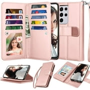 Njjex Wallet Case for Samsung Galaxy S21 Plus 5G, for Galaxy S21 Plus Case 6.7", [9 Card Slots] PU Leather Credit
