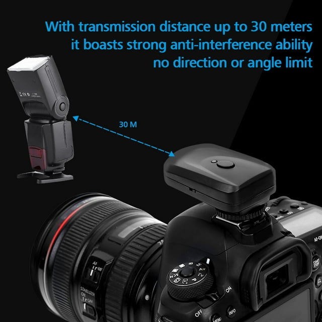 AMONIDA Flash Trigger Set, Sync Wire Cable 1 Set 433MHz Frequency Wireless Flash Trigger, Universal Nikon For